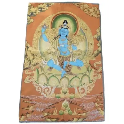 Grand Tangka Tapisserie Mahakala à 2 Bras
