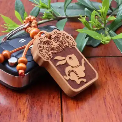 Porte Clés Calligraphie Zodiaque Lapin