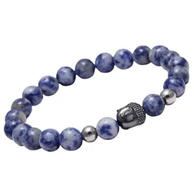 Bracelet Tête de Bouddha en Sodalite