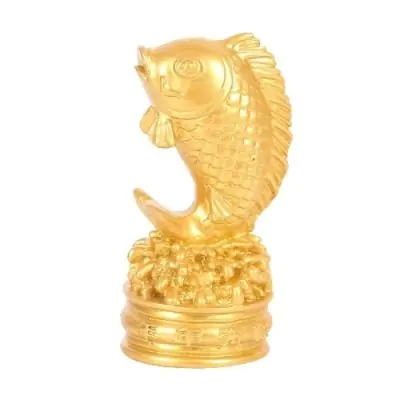 Statue Poisson Carpe Koi dorée