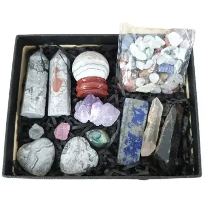 Coffret Chakra ensemble en Jaspe Picasso