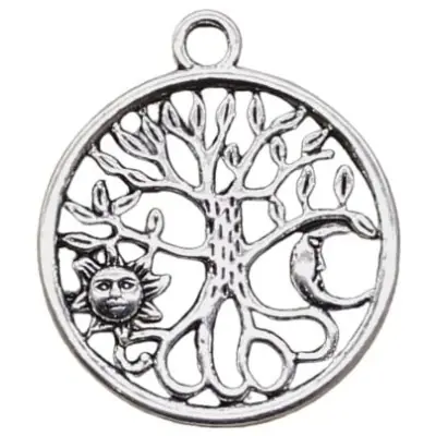 Pendentif Arbre de Vie Lune et Soleil