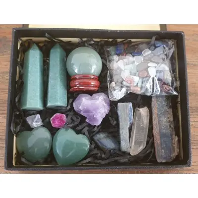 Coffret Chakra ensemble en Aventurine verte
