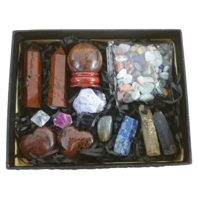 Coffret Chakra ensemble en Obsidienne acajou