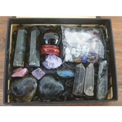 Coffret Chakra ensemble en Labradorite
