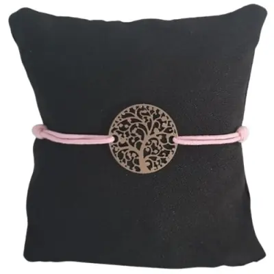 Bracelet rose Arbre de Vie argenté