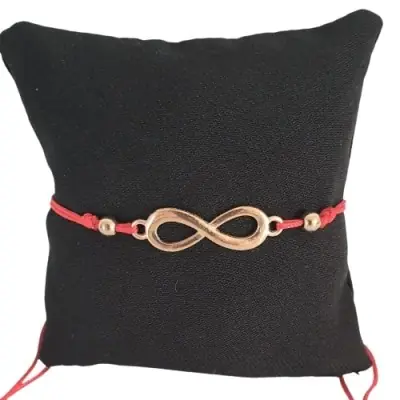 Bracelet Fils rouge 8 de l’Infini doré