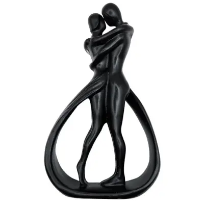 Statue Couple Amoureux Passionnés noir