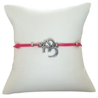 Bracelet fuschia Aum argenté