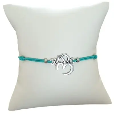 Bracelet vert Aum argenté