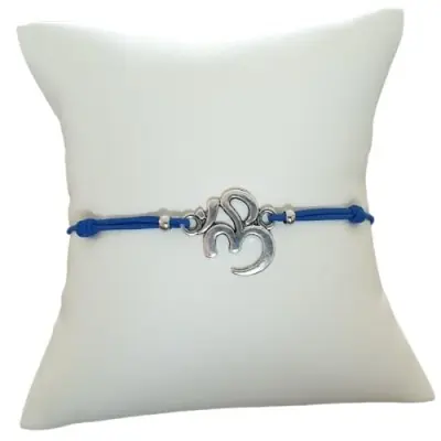 Bracelet bleu Aum argenté