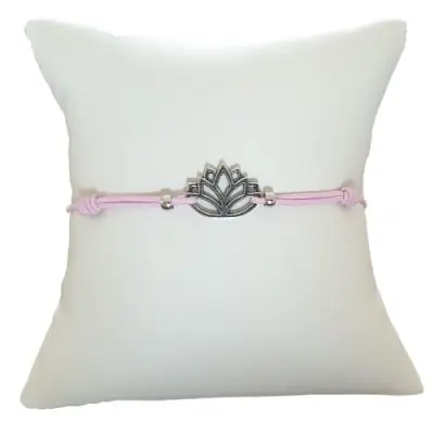 Bracelet rose Lotus argenté