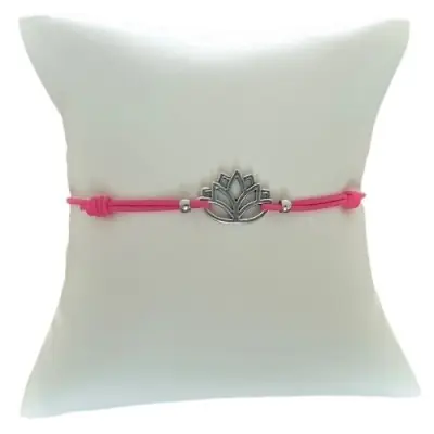 Bracelet fuschia Lotus argenté