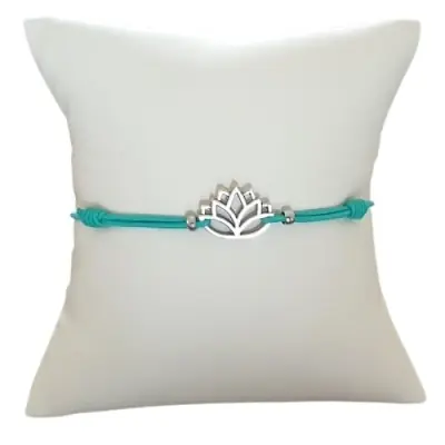 Bracelet vert Lotus argenté