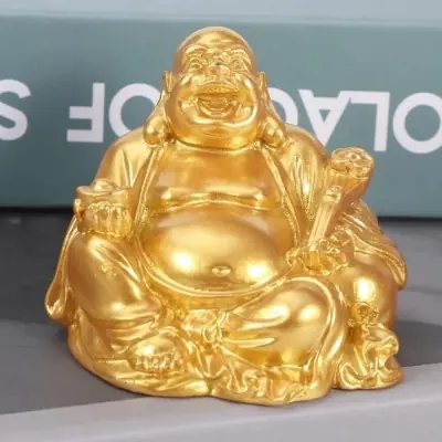 Statue Bouddha Rieur dorée