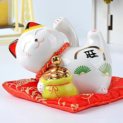 Statue Maneki Neko Bourse de la Fortune Tirelire