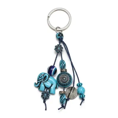 Porte Clés Talisman Eléphant Mandala