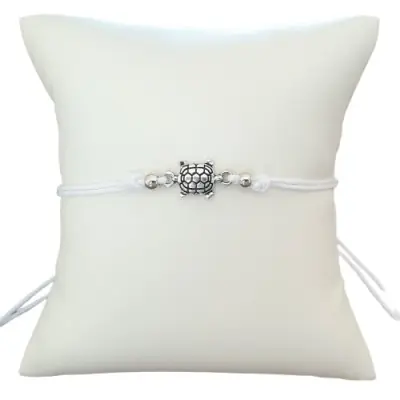 Bracelet blanc Tortue argentée