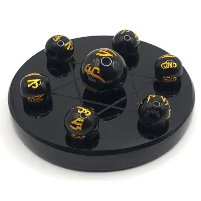 Etoile Sacrée Mantras en Obsidienne noire