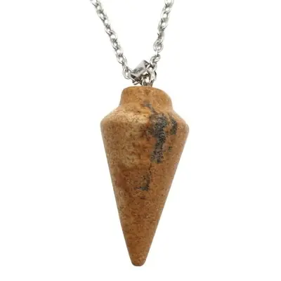 Collier Pendule en Jaspe Paysage