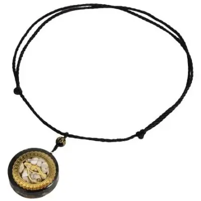 Collier Orgonite Chakras Oeil d’Horus, Obsidienne
