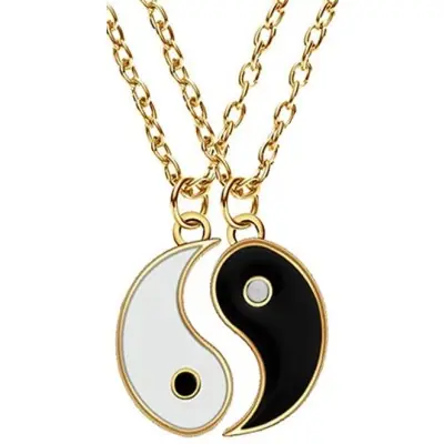 Colliers Pendentifs Couple Yin Yang doré