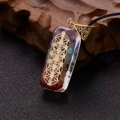 Collier Orgonite Chakras Fleurs