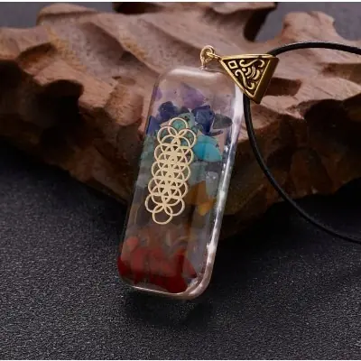 Collier Orgonite Chakras Graines de vie Entrelacées