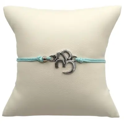 Bracelet vert clair Aum argenté
