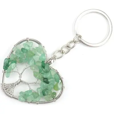 Porte Clés Arbre de Vie en Aventurine verte
