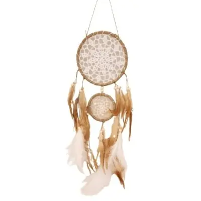 Attrape Rêves Doubles Capteurs Corde beige