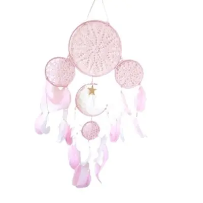 Attrape Rêves rose Lune, Etoile