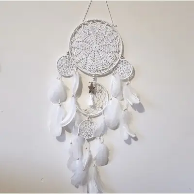 Attrape Rêves blanc Lune, Etoile