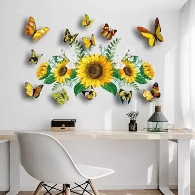 Sticker Tournesols et Papillons