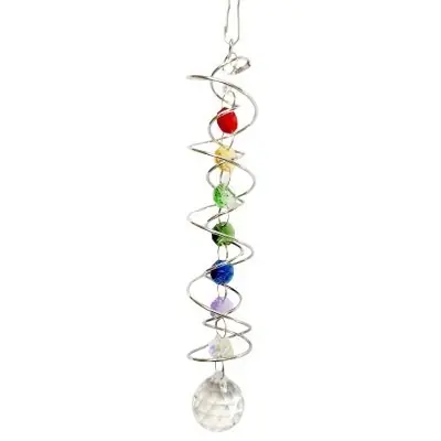 Suspension Spirale Cristal à facettes 30mm