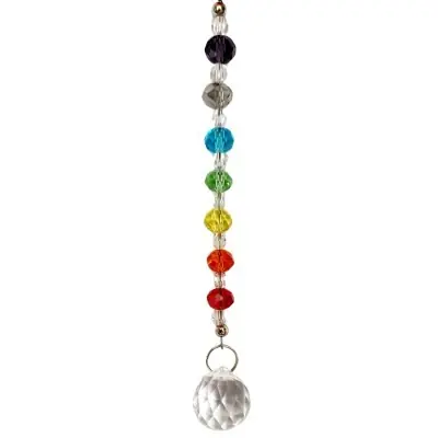 Suspension des 7 Chakras, Cristal à Facettes 20mm