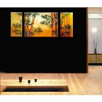 Peinture à l’huile Bambou jaune