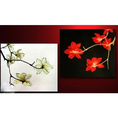 Peinture à l’huile Fleurs d’orchidée