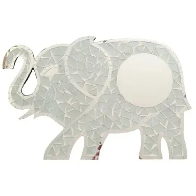 Miroir Mosaïque Eléphant blanc 60cm
