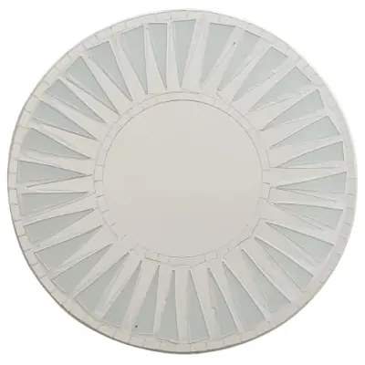 Miroir Soleil Mosaïque blanc 40cm