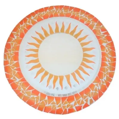 Miroir Soleil Mosaïque orange 40cm