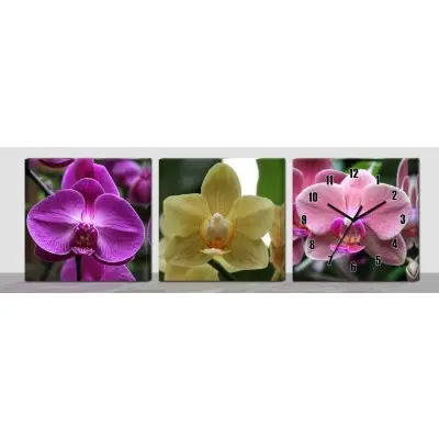 Horloge Murale Fleurs d’Orchidées Printanières