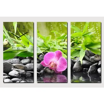 Horloge Bambou Orchidée