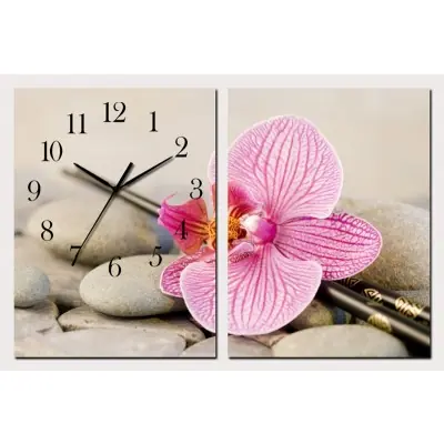 Horloge Murale Fleur d’Orchidée Romantique