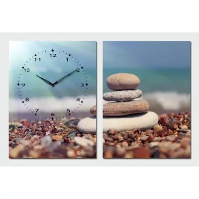 Horloge Murale Galets au Bord de l’Eau
