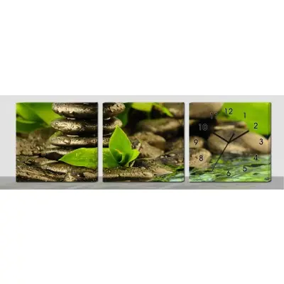 Horloge Murale Galets dans la Verdure