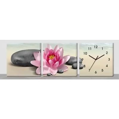 Horloge Murale Fleur de Lotus rose