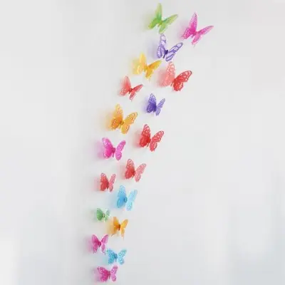 Stickers 18 Papillons Multicolores 3D
