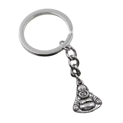 Porte Clés Bouddha Riant argenté