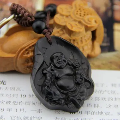 Porte Clés Bouddha du Bonheur en Ebène